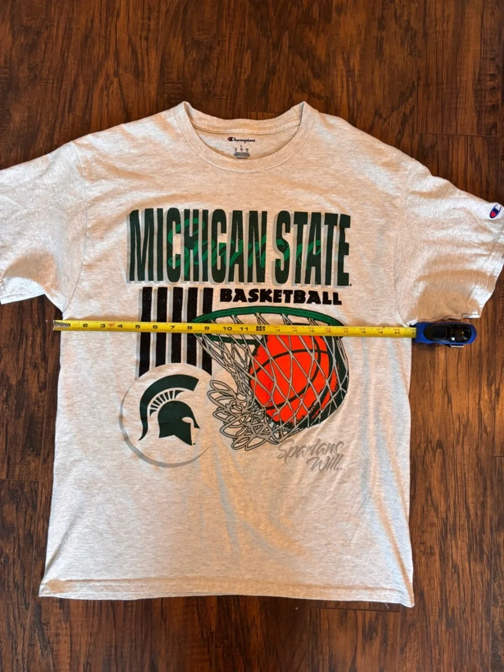 Champion Michigan State Spartans Basketball T-Shirt Men’s L Gray Retro Graphic - Picture 3 of 8